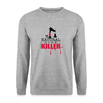 natura born killer - Unisex Sweatshirt - salt & pepper - Front - Alina (178cm) & Michal (187cm)