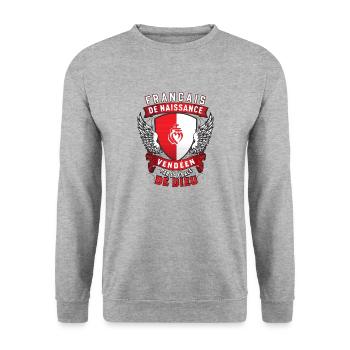 Vendéen Grâce de Dieu - Sweat-shirt Unisexe - gris chiné - Devant - Alina (178cm) & Michal (187cm)