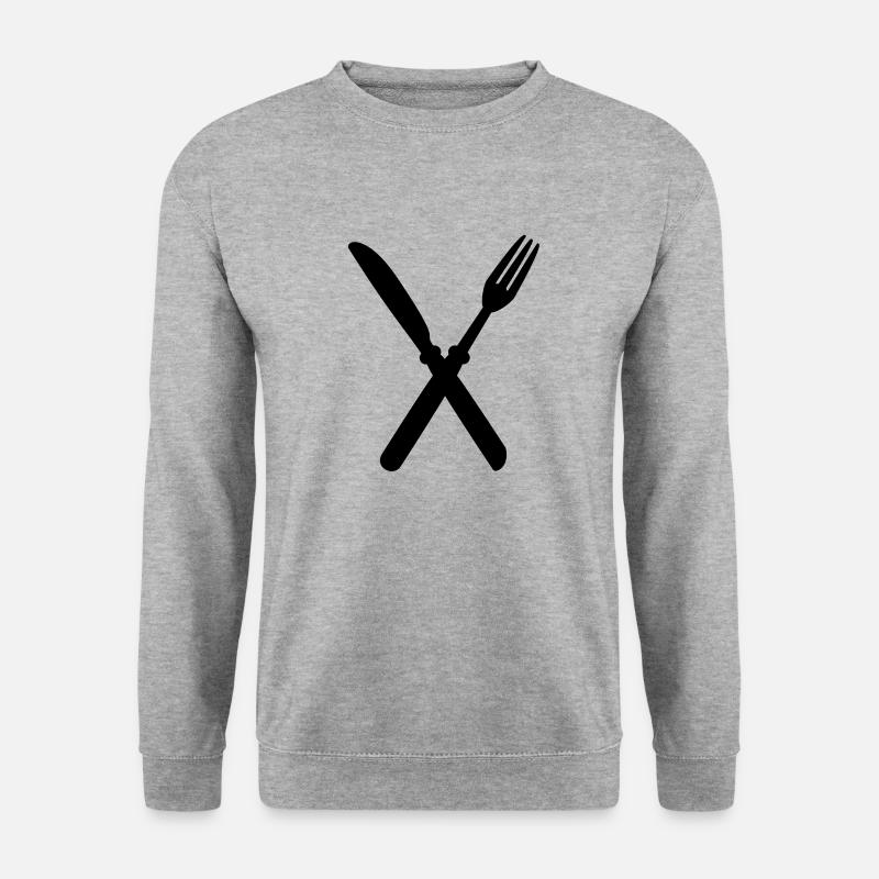 fork_and_kinfe - Unisex Sweatshirt - salt & pepper