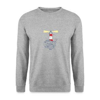 festland nordlichter - Unisex Pullover - Weißgrau meliert - Vorne - Alina (178cm) & Michal (187cm)