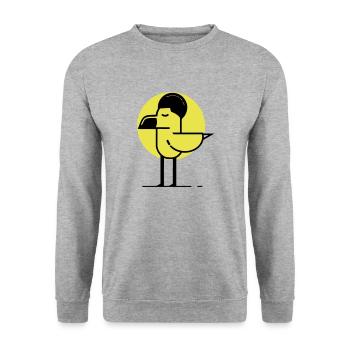 Afro Flamingo - Unisex Pullover - Weißgrau meliert - Vorne - Alina (178cm) & Michal (187cm)