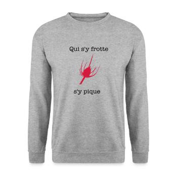 pique - Unisex Pullover - Weißgrau meliert - Vorne - Alina (178cm) & Michal (187cm)