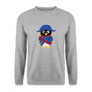 Penguin Napoleon - Unisex Sweatshirt - salt & pepper - Front - Alina (178cm) & Michal (187cm)