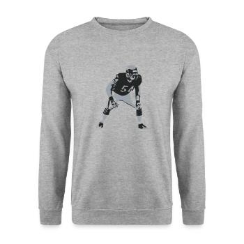 Linebacker - Unisex Pullover - Weißgrau meliert - Vorne - Alina (178cm) & Michal (187cm)