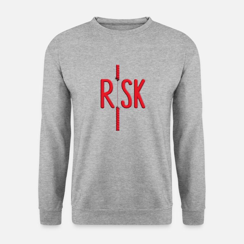 Risiko - Unisex Pullover - Weißgrau meliert