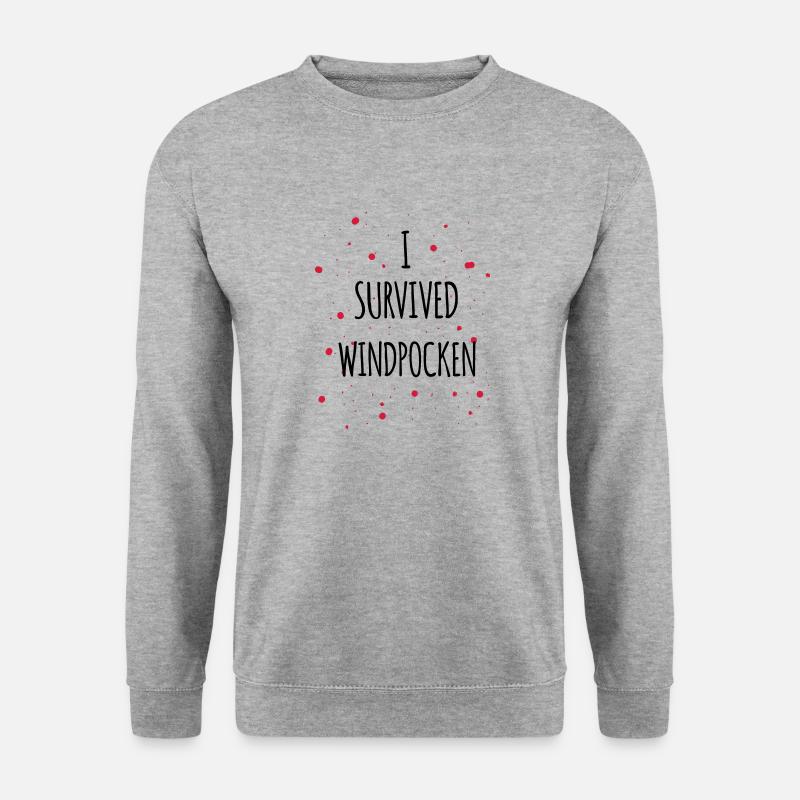 I survived Windpocken 2c - Unisex Pullover - Weißgrau meliert