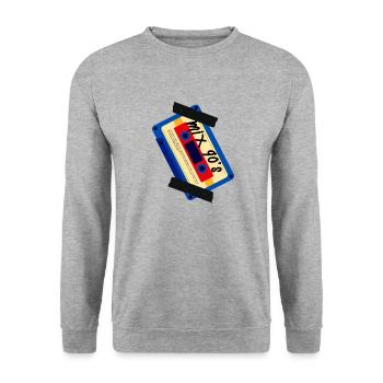 Mix 90's Casette - Sweat-shirt Unisexe - gris chiné - Devant - Alina (178cm) & Michal (187cm)