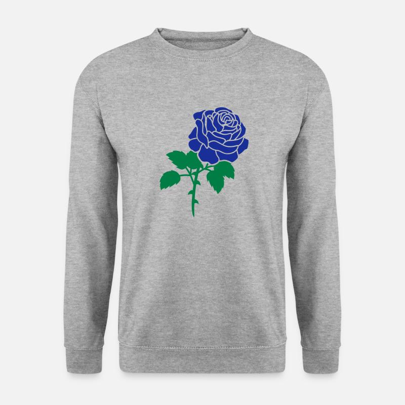 Blue rose - Unisex Pullover - Weißgrau meliert