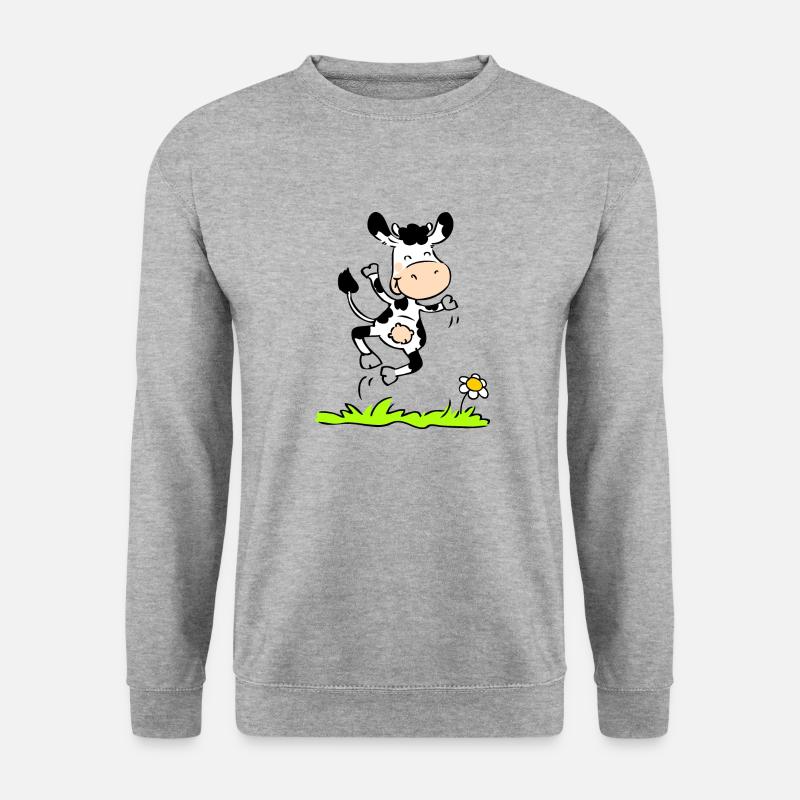 Joyious Cow - Unisex Pullover - Weißgrau meliert