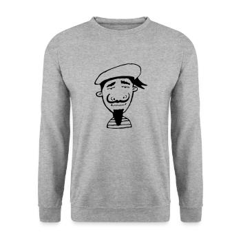 Matrose - Unisex Pullover - Weißgrau meliert - Vorne - Alina (178cm) & Michal (187cm)