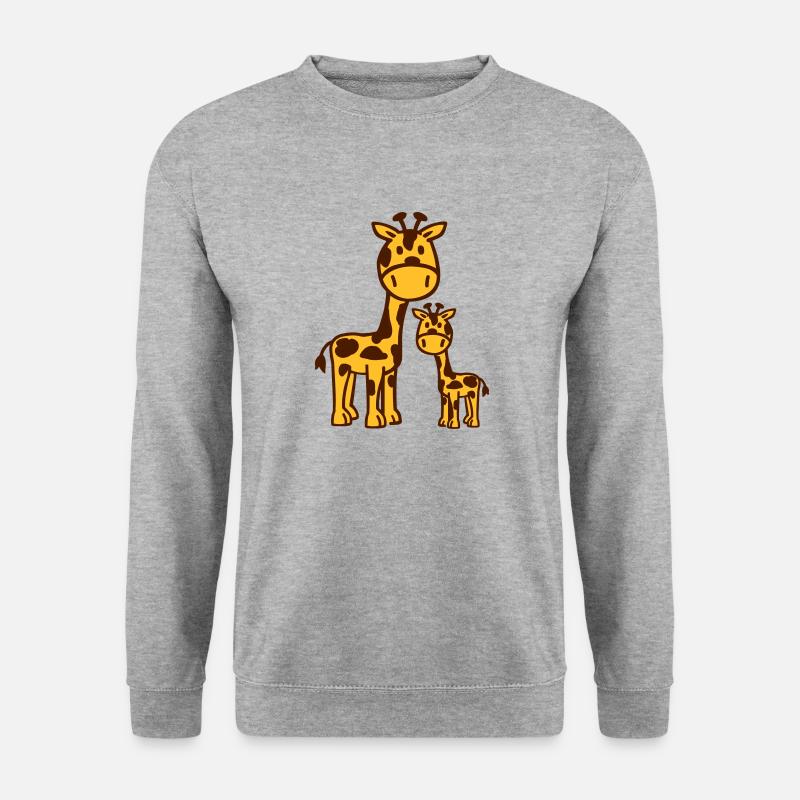 Giraffe - Unisex Pullover - Weißgrau meliert