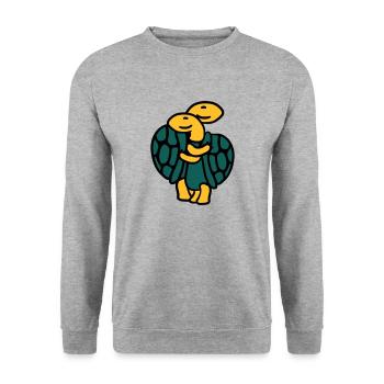 Sweet Cute Tortoise Couple - Unisex Sweatshirt - salt & pepper - Front - Alina (178cm) & Michal (187cm)