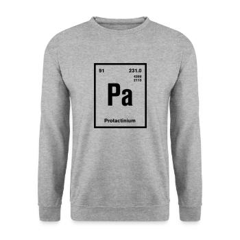 Protactinium Element im Periodensystem - Unisex Pullover - Weißgrau meliert - Vorne - Alina (178cm) & Michal (187cm)