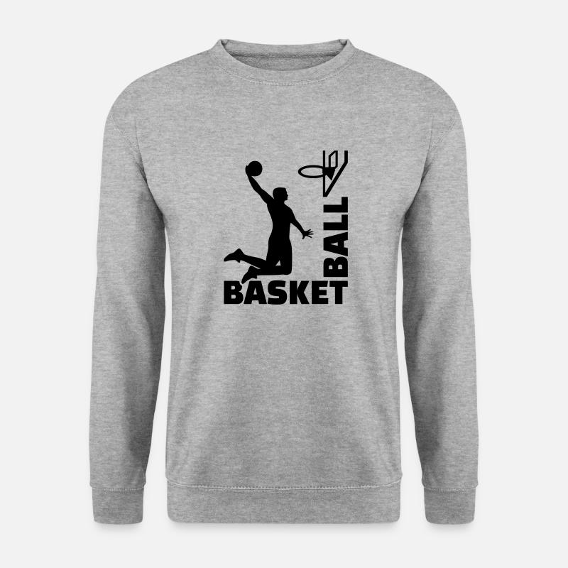 Basketball - Unisex Pullover - Weißgrau meliert