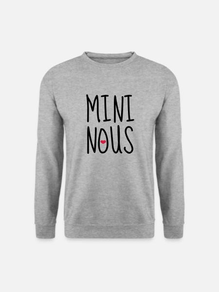 Mini Nous - Naissance - Bébé - Papa - Maman - Sweat-shirt Unisexe - gris chiné