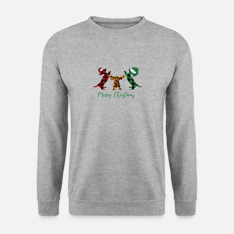 Frohe Weihnachten Dackel - Unisex Pullover - Weißgrau meliert