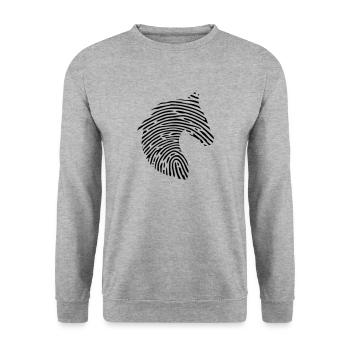 Empreinte ADN chevaux chevaux équitation - Sweat-shirt Unisexe - gris chiné - Devant - Alina (178cm) & Michal (187cm)