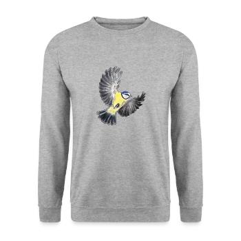 Mésange charbonnière - Sweat-shirt Unisexe - gris chiné - Devant - Alina (178cm) & Michal (187cm)