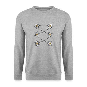 Dirndl apron Edelweiss - Unisex Sweatshirt - salt & pepper - Front - Alina (178cm) & Michal (187cm)