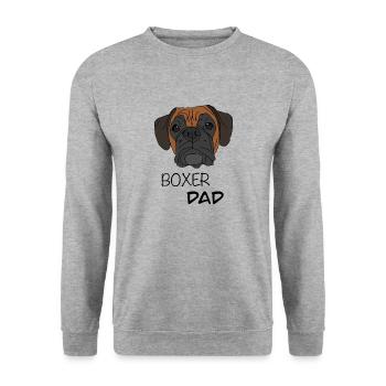 Boxer Dad Boxer Dog Design - Unisex Pullover - Weißgrau meliert - Vorne - Alina (178cm) & Michal (187cm)