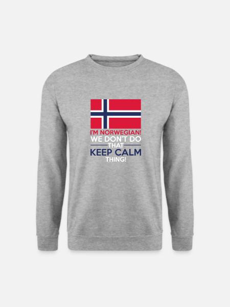 I'm norwegian We don't do that keep calm thing - Unisex Pullover - Weißgrau meliert