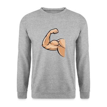 biceps muscle - Sweat-shirt Unisexe - gris chiné - Devant - Alina (178cm) & Michal (187cm)