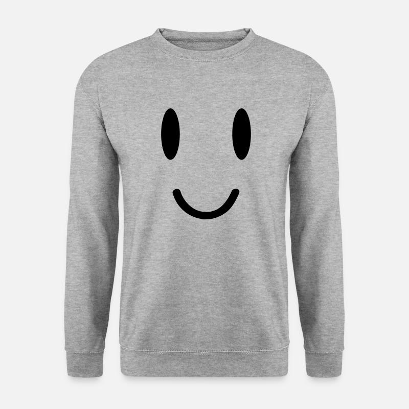 smile face - Unisex Pullover - Weißgrau meliert
