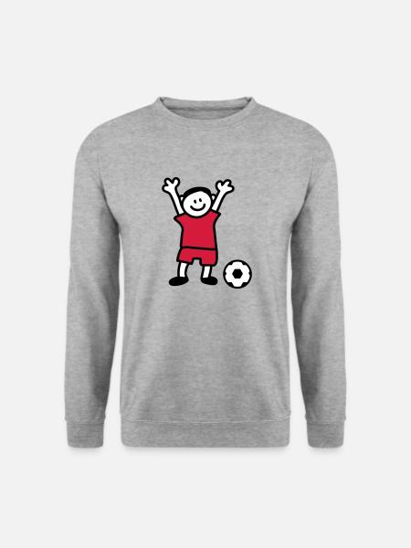 Enfant du football - Un garçon joue au foot - Sweat-shirt Unisexe - gris chiné