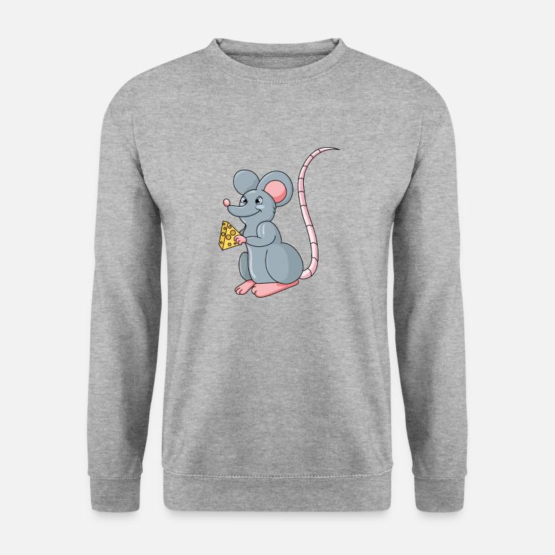 Maus - Unisex Pullover - Weißgrau meliert