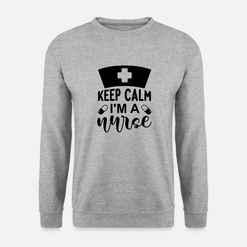 Keep calm im a nurse - Unisex Pullover - Weißgrau meliert