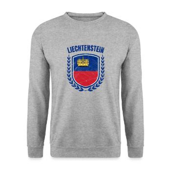 Liechtenstein - Unisex Pullover - Weißgrau meliert - Vorne - Alina (178cm) & Michal (187cm)