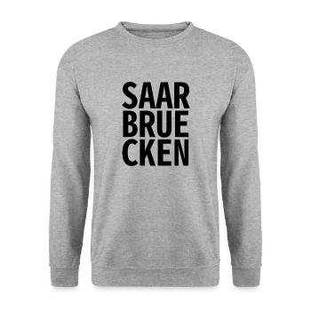 Saarbrücken - Unisex Pullover - Weißgrau meliert - Vorne - Alina (178cm) & Michal (187cm)