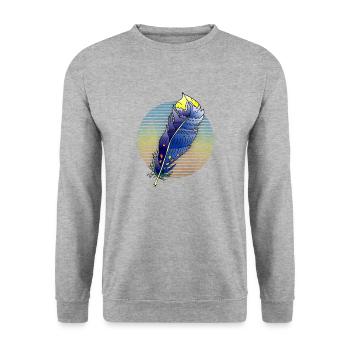 Feather - Unisex Sweatshirt - salt & pepper - Front - Alina (178cm) & Michal (187cm)