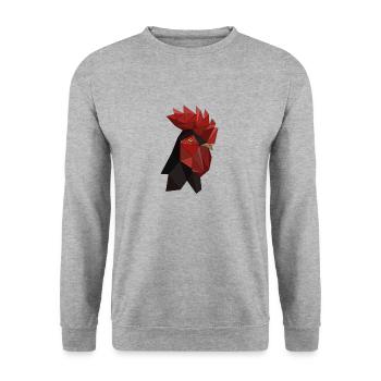 HAHN GEOMETRISCH - Unisex Pullover - Weißgrau meliert - Vorne - Alina (178cm) & Michal (187cm)