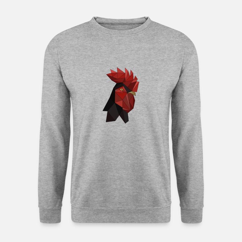 HAHN GEOMETRISCH - Unisex Pullover - Weißgrau meliert