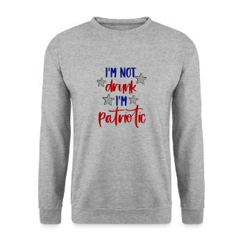 Im Not Drunk I m Patriotic 4th of July - Unisex Sweatshirt - salt & pepper - Front - Alina (178cm) & Michal (187cm)