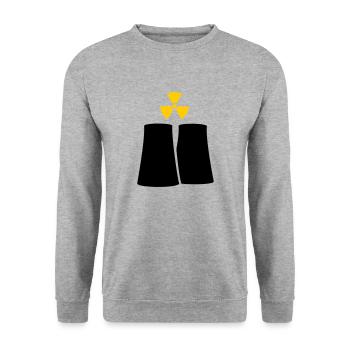 Nuclear Plant (2c) - Unisex Sweatshirt - salt & pepper - Front - Alina (178cm) & Michal (187cm)