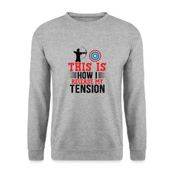 Archery Archer Archery Target - Unisex Sweatshirt - salt & pepper - Front - Alina (178cm) & Michal (187cm)
