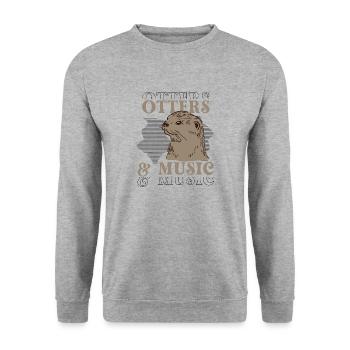 Notes de musique de Sea Otter, musicien, Forest - Sweat-shirt Unisexe - gris chiné - Devant - Alina (178cm) & Michal (187cm)