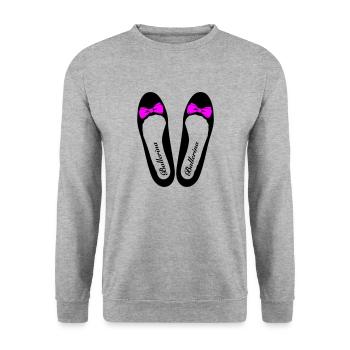 Ballerina 3 - Unisex Pullover - Weißgrau meliert - Vorne - Alina (178cm) & Michal (187cm)