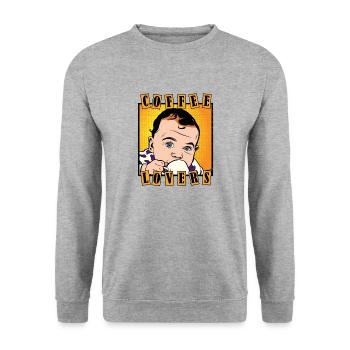 Baby Coffee - Unisex Sweatshirt - salt & pepper - Front - Alina (178cm) & Michal (187cm)