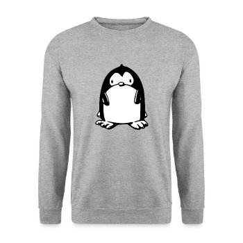 Dodo the little penguin - Unisex Sweatshirt - salt & pepper - Front - Alina (178cm) & Michal (187cm)