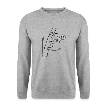 Dessin mignon de koala animalier - Sweat-shirt Unisexe - gris chiné - Devant - Alina (178cm) & Michal (187cm)