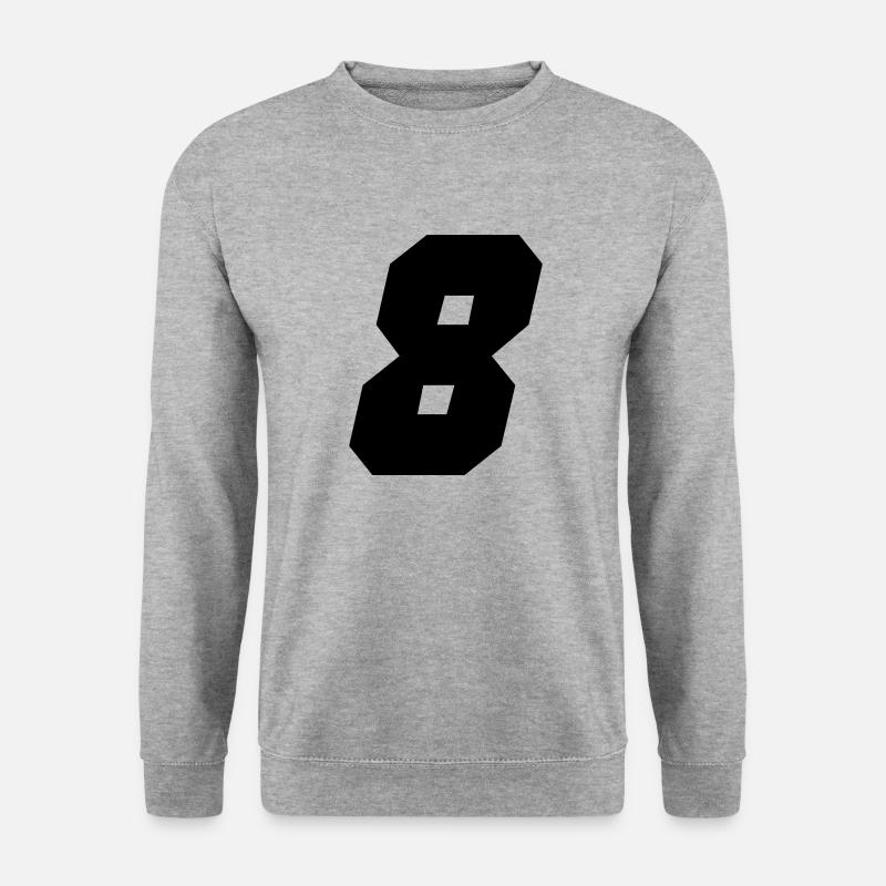 8 - Unisex Pullover - Weißgrau meliert