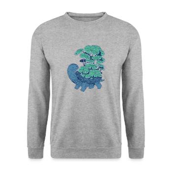 Mythical Elemental Water Turtle T Shirt - Unisex Sweatshirt - salt & pepper - Front - Alina (178cm) & Michal (187cm)
