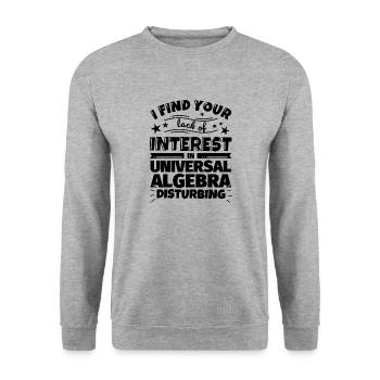 Universal Algebra lustiges Geschenk - Unisex Pullover - Weißgrau meliert - Vorne - Alina (178cm) & Michal (187cm)