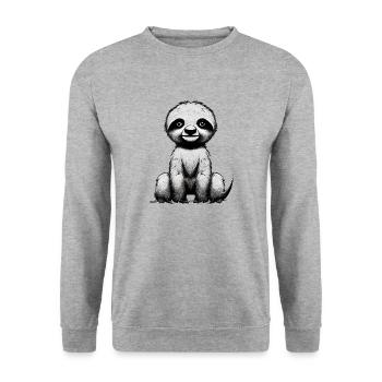 Sloth Fatigue Sloths Sloth Drawing - Unisex Sweatshirt - salt & pepper - Front - Alina (178cm) & Michal (187cm)