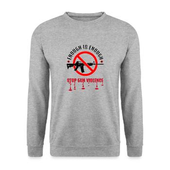 STOP GUN VIOLENCE | ENOUGH IS ENOUGH - Unisex Sweatshirt - salt & pepper - Front - Alina (178cm) & Michal (187cm)