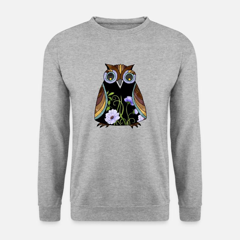 Bunter Vogel - Unisex Pullover - Weißgrau meliert