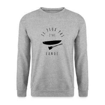 canoe - Je peux pas j'ai canoë - aventurier d'eau - Sweat-shirt Unisexe - gris chiné - Devant - Alina (178cm) & Michal (187cm)